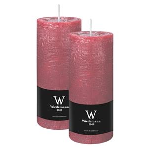 Wiedemann Cilinderkaars/stompkaars - 2x - rustieke kaars - oudroze - 7 x 16 cm - 66 branduren -