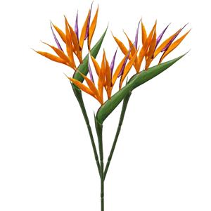 Emerald Kunstbloem Strelitzia - 3x - 65 cm - losse tak - kunst zijdebloem - Paradijsvogelplant - decoratie -