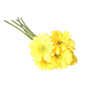DK Design Kunstbloem Gerbera - 5x - 72 cm - geel - Real Touch - kunst zijdebloemen -