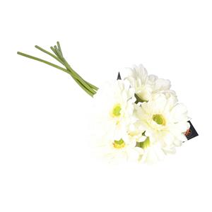 DK Design Kunstbloem Gerbera - 5x - 72 cm - wit - Real Touch - kunst zijdebloemen -