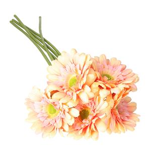 DK Design Kunstbloem Gerbera - 5x - 72 cm - zalmkleurig - Real Touch - kunst zijdebloemen -