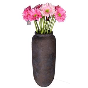 DK Design Kunstbloemen boeket Gerbera - 8x - 72 cm - lichtroze/roze - real touch - kunst zijdebloem -