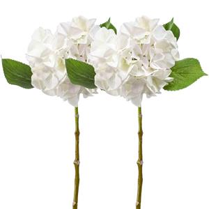 Emerald Kunstbloem hortensia tak - 2x - Challenge - 47 cm - wit - kunst zijdebloem - Hydrangea -