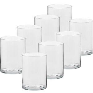 Trend Candles 8x Hoge theelichthouders/waxinelichthouders glas 5,5 x 6,5 cm -