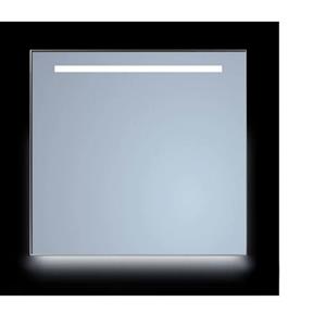 Sanicare Spiegel  Q-Mirrors 80x70 cm Rechthoek Met Aan De Bovenkant & Onderzijde LED Cold White, Omlijsting Aluminium incl. ophangmateriaal Met Afstandsbediening