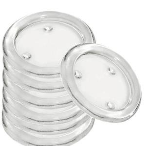 Trend Candles Ronde kaarsenhouder/kaars onderzetter - 10x - glas - 14 cm - voor stompkaarsen -