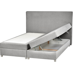 Beliani MINISTER-Boxspringbed-Lichtgrijs -160 x 200 cm-Polyester