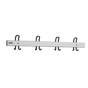 Eurokraft pro Kapstoklijst met dubbele haken, lengte 1000 mm, 4 dubbele haken, afdeklijst lichtgrijs