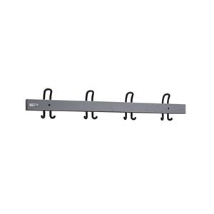 Eurokraft pro Kapstoklijst met dubbele haken, lengte 1000 mm, 4 dubbele haken, afdeklijst basaltgrijs
