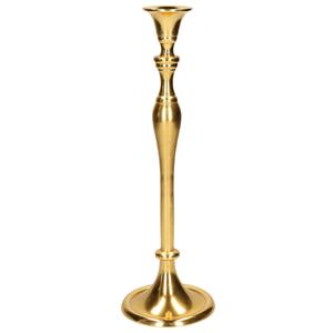 Cepewa Luxe kaarsenhouder/kandelaar klassiek goud metaal 10 x 10 x 33 cm -