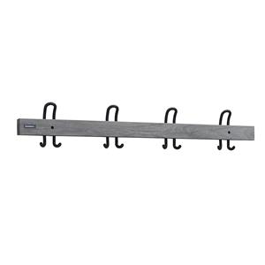 Eurokraft pro Kapstoklijst met dubbele haken, lengte 1000 mm, 4 dubbele haken, afdeklijst oak silver