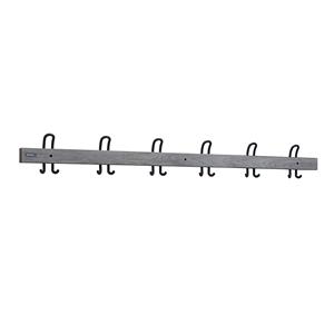 Eurokraft pro Kapstoklijst met dubbele haken, lengte 1500 mm, 6 dubbele haken, oak silver