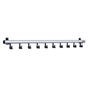 Eurokraft pro Wandkapstoklijst, h x d = 80 x 80 mm, 10 haken, breedte 1000 mm, VE = 1 stuk