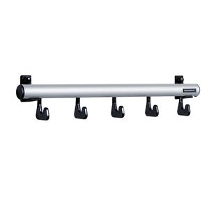 Eurokraft pro Wandkapstoklijst, h x d = 80 x 80 mm, 5 haken, breedte 500 mm, VE = 2 stuks