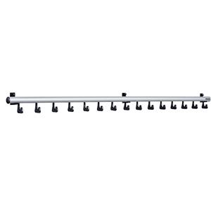 Eurokraft pro Wandkapstoklijst, h x d = 80 x 80 mm, 15 haken, breedte 1500 mm, VE = 1 stuk
