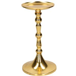 Cepewa Luxe kaarsenhouder/kandelaar klassiek goud metaal 10 x 10 x 22 cm -
