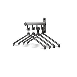 Eurokraft pro Kleine wandkapstok van aluminium, VE = 2 stuks, met 4 haken en 4 beugels