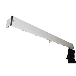 Kapstoklijst, aluminium / roestvast staal, lengte 1500 mm, afstandhouder lichtgrijs