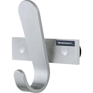 Eurokraft pro Kapstoklijst, 1 mantelhaak, h x b x d = 130 x 120 x 60 mm, VE = 2 stuks, haakkleur zilver