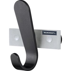 Eurokraft pro Kapstoklijst, 1 mantelhaak, h x b x d = 130 x 120 x 60 mm, VE = 2 stuks, haakkleur zwart