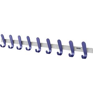 Eurokraft pro Kapstoklijst, 9 mantelhaken, h x b x d = 130 x 1080 x 60 mm, VE = 1 stuk, haakkleur blauw