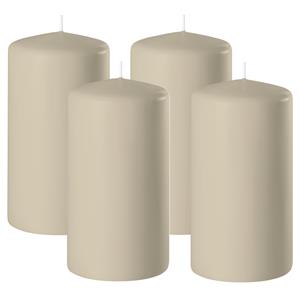 Enlightening Candles Cilinder/stompkaars - 4x - beige - D6 x H10 cm - branduur -