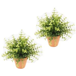 Bellatio flowers & plants 4x stuks kunstplant eucalyptus groen in terracotta pot 20 cm -