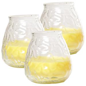Cosy & Trendy Citronella lowboy tafelkaars - 3x - 10 cm - branduren - citrusgeur -