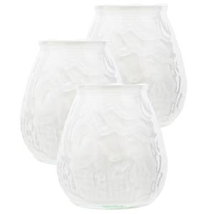 Cosy & Trendy Set van 3x stuks witte Lowboy buiten tafel sfeer kaarsen 10 cm branduren in glas -