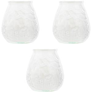 Cosy & Trendy 3x Witte lowboy tafelkaarsen 10 cm branduren -