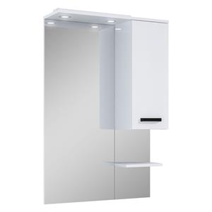 ROYO Aquavive Spiegel Met Led-lichtpaneel En Witte Kast Met Zwarte Handgreep 80cm