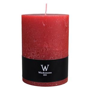 Wiedemann Cilinderkaars/stompkaars groot - rustieke kaars - rood - 10 x 14 cm - 100 branduren -