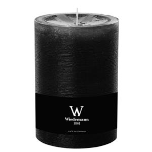 Wiedemann Cilinderkaars/stompkaars groot - rustieke kaars - zwart - 10 x 14 cm - 100 branduren -