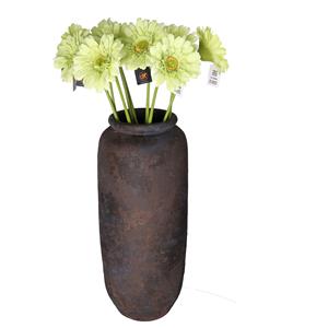 DK Design Kunstbloemen boeket Gerbera - 8x - 72 cm - lichtgroen - Real Touch - kunst zijdebloemen -