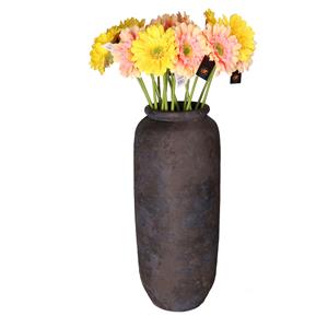 DK Design Kunstbloemen boeket Gerbera - 8x - 72 cm - zalm/geel - real touch - kunst zijdebloem -