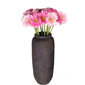 DK Design Kunstbloemen boeket Gerbera - 8x - 72 cm - lichtroze/fuchsia - real touch - kunst zijdebloem -