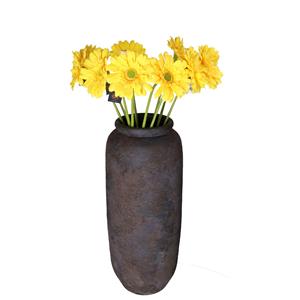 DK Design Kunstbloemen boeket Gerbera - 10x - 72 cm - geel - Real Touch - kunst zijdebloemen -