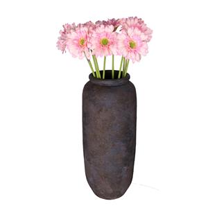 DK Design Kunstbloemen boeket Gerbera - 10x - 72 cm - lichtroze - Real Touch - kunst zijdebloemen -