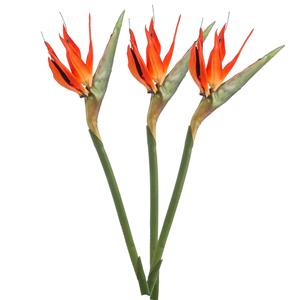 Emerald Kunstbloem Strelitzia - 3x - 85 cm - losse tak - kunst zijdebloem - Paradijsvogelplant - decoratie -