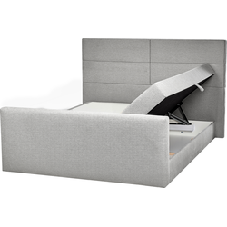 Beliani ARISTOCRAT-Boxspringbed-Lichtgrijs-160 x 200 cm-Polyester