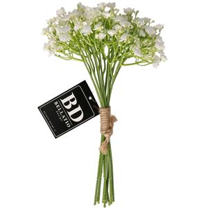 Bellatio Design Kunstbloemen boeket Gipskruid - 33 cm - wit - kunst zijdebloem - Gypsophila -