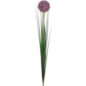 Mica Decorations Kunstbloem - allium bol bloem sierui - lila paars - 80 cm -