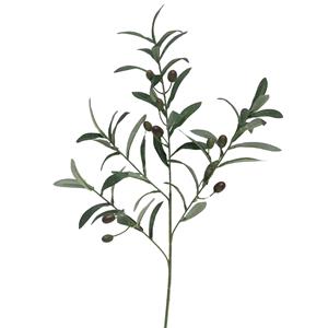 Bellatio Design Kunstbloem Olijf tak - 75 cm - groen - Olijfboom losse steel - Kunst zijdebloemen -