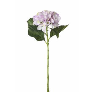 Mica Decorations Kunstbloem - Hortensia tak - lila paars - 51 cm - losse steel - Kunst zijdebloemen -