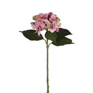 Mica Decorations Kunstbloem - Hortensia tak - roze - 51 cm - losse steel - Kunst zijdebloemen -