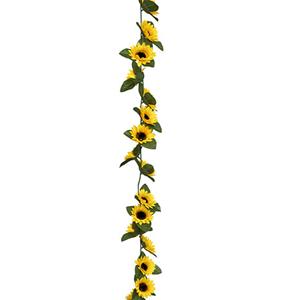 Atmosphera Kunstbloemen slinger zonnebloemen - 180 cm - geel/groen - decoratie - versiering -