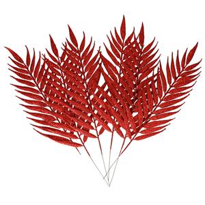 Othmar Decorations Decoratie takjes/bladeren - 6x stuks - rood - 29 cm - kunsttakjes -