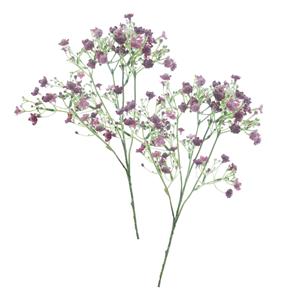 Bellatio Design Kunstbloem Gipskruid Viette - 2x - 45 cm - paars - losse tak - kunst zijdebloem - Gypsophila -