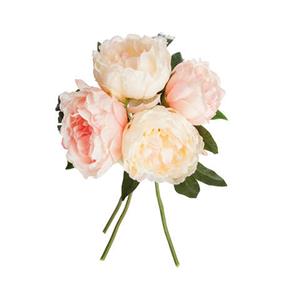 Atmosphera boeket van pioenrozen kunstbloemen - roze - hoogte 30 cm - lichtroze bloemen -
