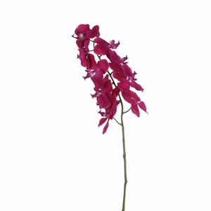 Mica Decorations Kunstbloem Orchidee tak - diep roze - 71 cm - losse steel - Kunst zijdebloemen -